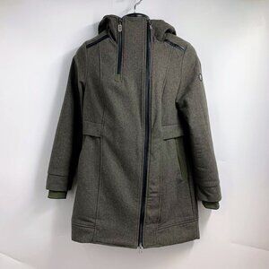 Three Stones Women's Wool Blend Mid Length Hooded Jacket SIze M